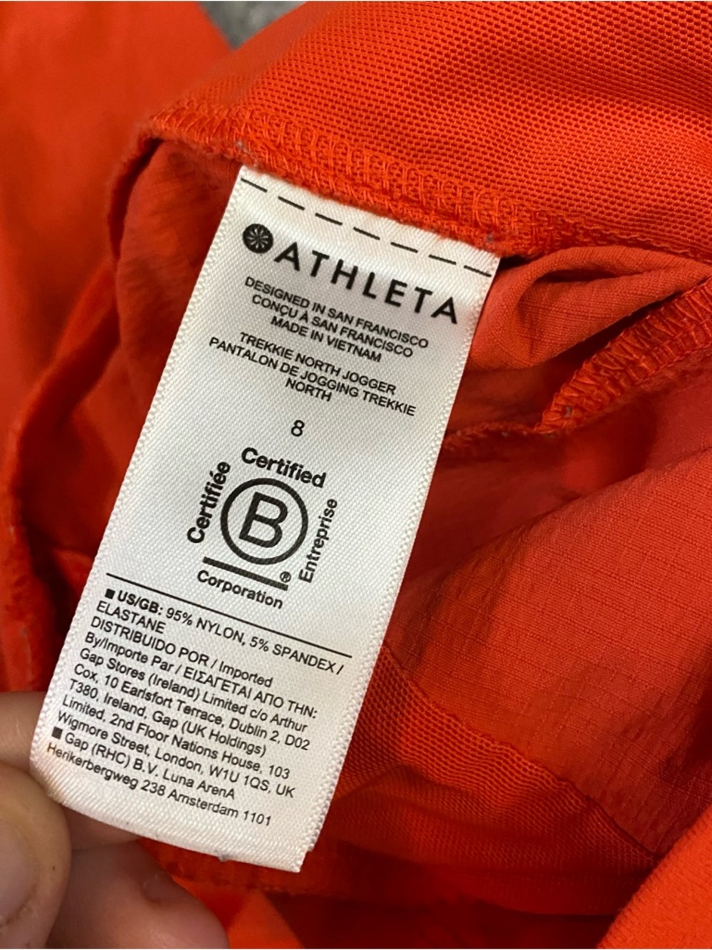 Athleta Trekki North Orange Jogger Womens Size 8 - Picture 6 of 10